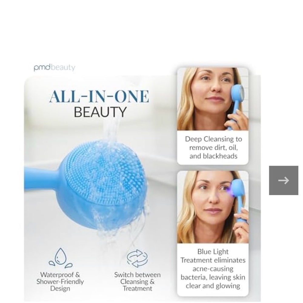 PMD Blue Silicone All-In-One Facial Cleansing & Blue Light Mask